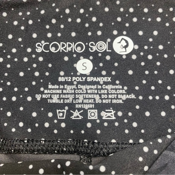 Scorpio Sol Womens Tropical Leaves and Dots Capri Leggings - Size S - Picture 6 of 9